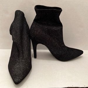 NWT Brash black glitter sock heels